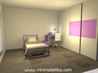 Dormitorio Juveniles e Infantiles, Minimalistika.com Minimalistika.com 子供部屋 合板（チップボード） 白色