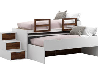 SPAZIOBED ESTRAIBILE, cinius s.r.l. cinius s.r.l. Minimalist bedroom Solid Wood Multicolored Beds & headboards