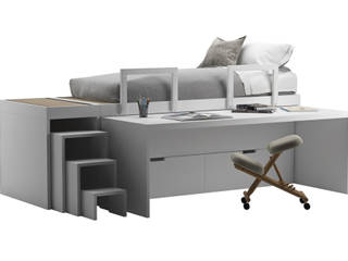 SPAZIOBED ESTRAIBILE, cinius s.r.l. cinius s.r.l. Minimalist bedroom Solid Wood Multicolored Beds & headboards