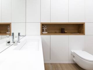 Umywalki z odpływem liniowym na wymiar, Luxum Luxum Nowoczesna łazienka Kompozyt drewna i tworzywa sztucznego