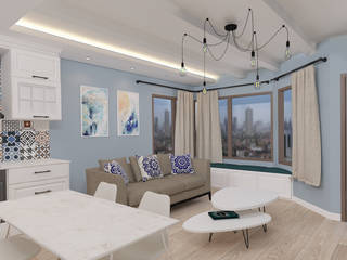 Yazlık Konut, ASN İç Mimarlık ASN İç Mimarlık Mediterranean style living room Wood White