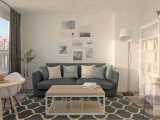 DEPARTAMENTO BÉLGICA, B-HOUSE diseño de interiores B-HOUSE diseño de interiores 스칸디나비아 거실