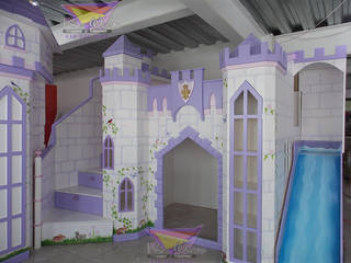 Precioso y exquisito castillo Kids World- Recamaras, literas y muebles para niños Habitaciones para niños de estilo clásico Derivados de madera Transparente Camas y cunas