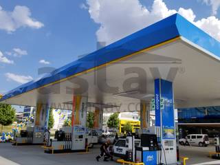 Astav® Linear Strip Ceiling System for Petrol Stations, Astav Metal Asma Tavan Astav Metal Asma Tavan 商业空间 鋁箔/鋅