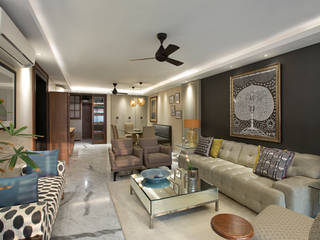 4BHK, Malabar Hill , Finelines Designers Private Limited Finelines Designers Private Limited 아시아스타일 거실
