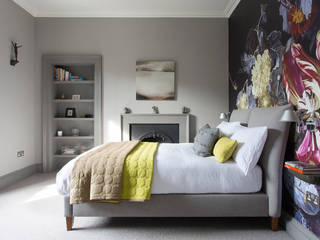 Bedroom John Wilson Design Moderne Schlafzimmer Mehrfarbig wallmural,greyroom,contemporary,modern