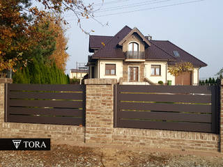 Nowoczesne ogrodzenie (brama + panele) z aluminium - Indus, TORA bramy i ogrodzenia TORA bramy i ogrodzenia