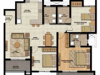 3 BHK Apartment for a young couple, Honeybee Interior Designers Honeybee Interior Designers