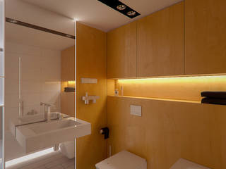 Projekt łazienki w mieszkaniu, Archi group Adam Kuropatwa Archi group Adam Kuropatwa Minimalistyczna łazienka