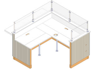 Cubicle Wood Counter for Workplace, Hitech CADD Services Hitech CADD Services Espacios comerciales de estilo moderno