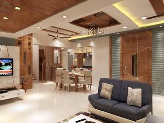 Sudhir Zaware's Residence interior, Square 4 Design & Build Square 4 Design & Build Tejados