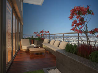 The Promont (Tata Housing) , Wea Design Wea Design Balcony Plywood Wood effect