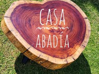 Mesa corazón 1.0x1.10 metros, Casa Abadia - mobiliario Casa Abadia - mobiliario 러스틱스타일 발코니, 베란다 & 테라스 솔리드 우드 멀티 컬러