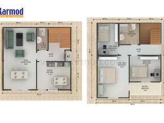 Karmod 130 m² Zweifamilienhaus, KARMOD PREFABRICATED TECHNOLOGIES KARMOD PREFABRICATED TECHNOLOGIES