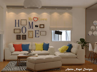 تصميم فراغ معيشة ومطبخ مفتوح, AmiraNayelDesigns AmiraNayelDesigns Salas de estar modernas