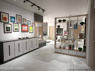 Serangoon North Ave 2, Swish Design Works Swish Design Works 스칸디나비아 복도, 현관 & 계단