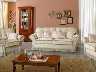 Zestaw włoskich mebli wypoczynkowych Biella, Rad-Pol Meble Tkaniny Rad-Pol Meble Tkaniny Living room Textile Amber/Gold