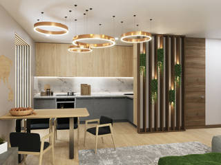 Innendesign für kleine Wohnung in Modern, ArDeStudio ArDeStudio Modern kitchen
