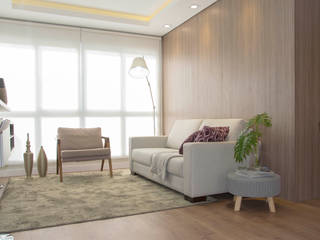 907 Apartamento 2 Dormitórios, BWL - Design de Interiores BWL - Design de Interiores Salones modernos