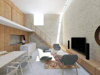 板橋の住宅, CIRCLE CIRCLE Living room Reinforced concrete