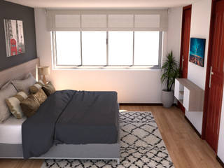 habitación Poblado , Naromi Design Naromi Design Small bedroom Wood Grey