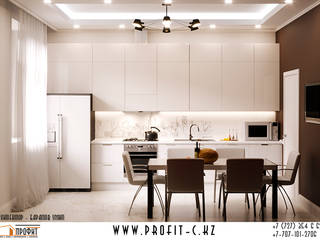 Дизайн-проект квартиры 85.4м2 (кухня), ТОО "ПРОФИТ" ТОО 'ПРОФИТ' Кухня в стиле модерн