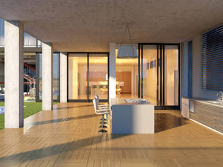 Interior Renderings, Panoviz Studios Panoviz Studios Modern Corridor, Hallway and Staircase