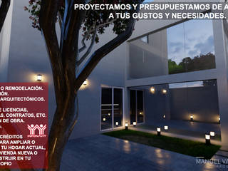 Anteproyecto Casa Habitacion I, ARQUITECTO MANUEL VALENCIA CID ARQUITECTO MANUEL VALENCIA CID 一戸建て住宅