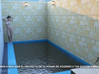 Anteproyecto Casa Habitacion I, ARQUITECTO MANUEL VALENCIA CID ARQUITECTO MANUEL VALENCIA CID Garden Pool Concrete