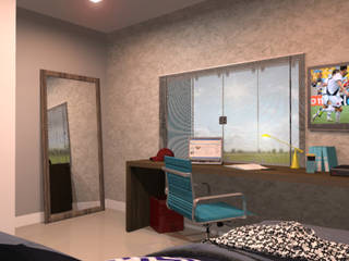 CL_Quarto de solteiro, Gláucia Vianna Arquitetura, Interiores e Iluminação Gláucia Vianna Arquitetura, Interiores e Iluminação Small bedroom