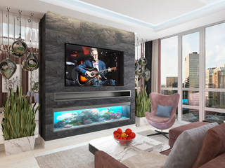 Квартира в Москве "Гармония пространства", #martynovadesign #martynovadesign Living room