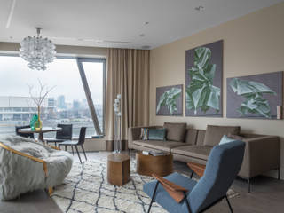 Квартира с видом на реку, PropertyLab+art PropertyLab+art Living room Fur White