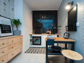 KAWALERKA/SMALL FLAT, Pasja Do Wnętrz Pasja Do Wnętrz Industrial style kitchen