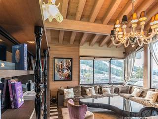 Chalet de luxe à Courchevel, ARLY PHOTOGRAPHY ARLY PHOTOGRAPHY 客廳