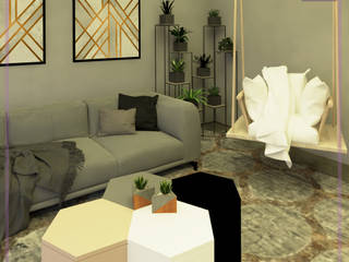 Sala de TV, MD&D Arquitetura e Interiores MD&D Arquitetura e Interiores Scandinavian style living room