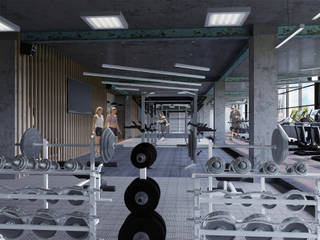 Фитнес клуб в фирменном стиле, Мария Ничипоренко Мария Ничипоренко Industrial style gym