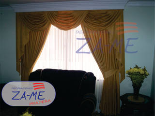 Cortinas y cortineros, Decoraciones ZA-ME Decoraciones ZA-ME Classic style windows & doors Textile Amber/Gold