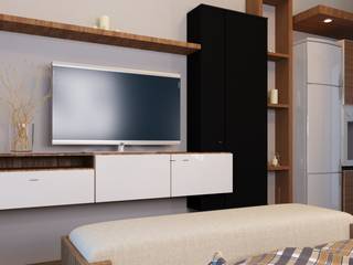 apartemen tipe studio, HH Atelier HH Atelier Small bedroom اینٹوں