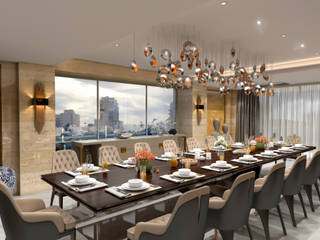 LUXURY PENTHOUSE AT NEAPEANSEA ROAD - MUMBAI, NUOVO IDEAS NUOVO IDEAS Comedores de estilo moderno