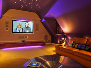 Home Theater Solutions, Integrated Home and Office Integrated Home and Office Modern style media rooms