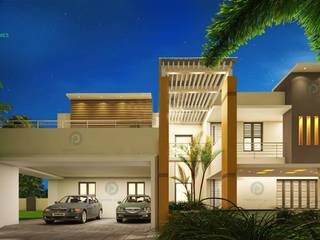 Construction company in thrissur, Prithvi Homes Prithvi Homes Asian style houses