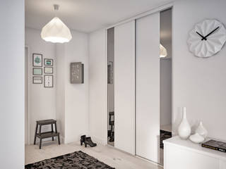 Ambiance Les Blancs, Kazed Kazed Ingresso, Corridoio & Scale in stile minimalista Truciolato