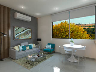 Apartamento Violetta, Tabasca Architecture & Design Tabasca Architecture & Design Living room Concrete