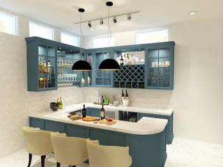 Basement Lounge and Bar Area, Paimaish Paimaish Modern Living Room MDF Grey