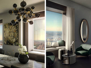Molteni & C Furnished Penthouse, Nova Iorque, DelightFULL DelightFULL Eclectic style clinics Copper/Bronze/Brass Black