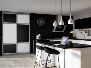 Ambiance Noir et Blanc, Kazed Kazed Cucina moderna Truciolato