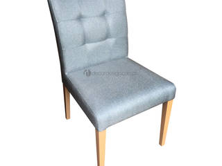 Cadeiras Modernas, Decordesign Interiores Decordesign Interiores モダンデザインの ダイニング テキスタイル アンバー/ゴールド