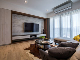 室內設計-惠宇上晴邱宅, 解構室內設計 解構室內設計 Modern living room Marble