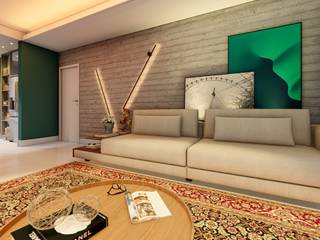 Apto GS, Whill Barros Arquitetura e Design Whill Barros Arquitetura e Design Living room Concrete