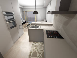 APARTAMENTO T2, Eduardo Coelho Arquitecto Eduardo Coelho Arquitecto Cocinas pequeñas